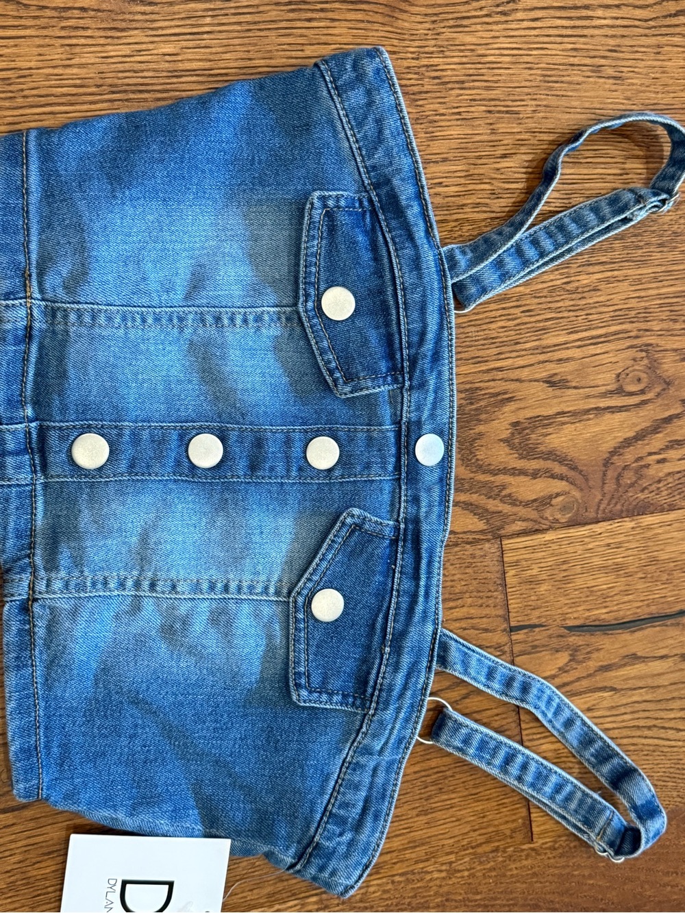 Dylan Ryan NYC Denim Smocked Crop Top Size Medium NWT - Picture 3 of 9